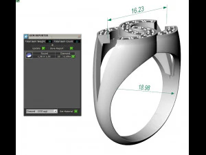 chanel logo ring with diamonds 3D Print Model