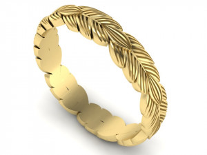 wedding rings with leaves 3D Print Model