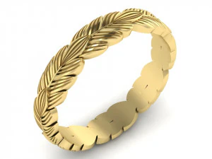 wedding rings with leaves 3D Print Model