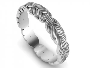 wedding rings with leaves 3D Print Model