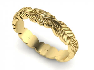 wedding rings with leaves 3D Print Model