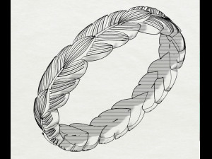 wedding rings with leaves Modelo de Impressão 3D