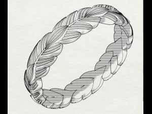 wedding rings with leaves 3D Print Model