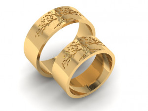 wedding rings tree of life 3D प्रिंट मॉडल