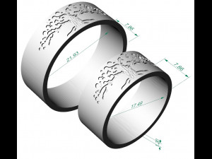 wedding rings tree of life 3D प्रिंट मॉडल
