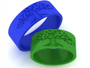 wedding rings tree of life 3D Print Model