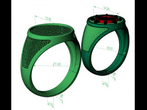signet mens ring with a steering wheel 3D Print Model