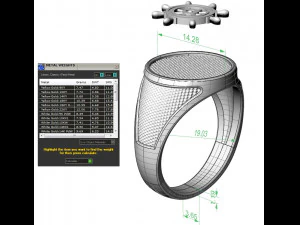 signet mens ring with a steering wheel 3D Print Model
