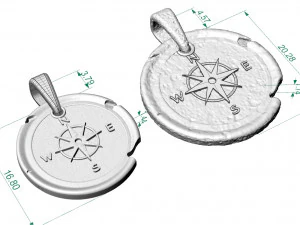 sailors pendant wind rose 3D Print Model