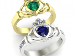 claddagh ring two options 3D 프린트 모델