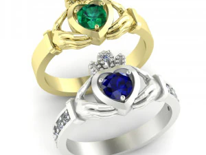 Claddagh halkası iki se&ccedil;enek 3D Baskı Modeli