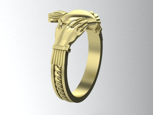 claddagh ring number three 3D प्रिंट मॉडल .c4d .max .obj .3ds .fbx .stl .blend 