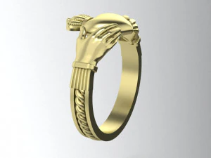 anello claddagh numero tre Modello di stampa 3D