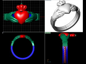 claddagh ring number three 3D प्रिंट मॉडल
