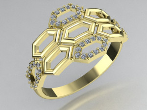 stylish ring honeycomb 3D प्रिंट मॉडल