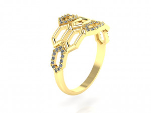 stylish ring honeycomb 3Dプリントモデル