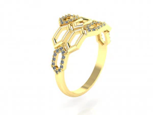 stylish ring honeycomb 3D Print Model