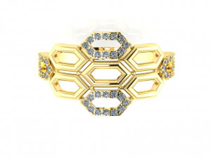 stylish ring honeycomb 3Dプリントモデル