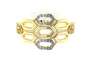stylish ring honeycomb 3D Print Model