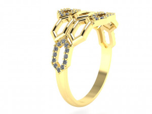 stylish ring honeycomb 3Dプリントモデル