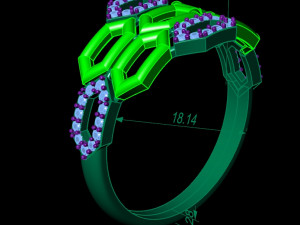 stylish ring honeycomb 3Dプリントモデル