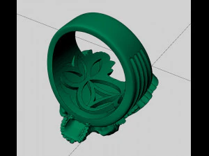 mens ring skull with feathers 3D Print Model