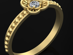 ring with gem 3D प्रिंट मॉडल