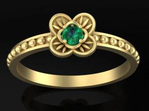 ring with gem 3D Print Model