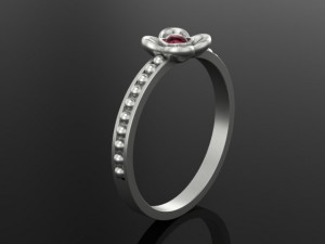 ring with gem 3D Принт Модель