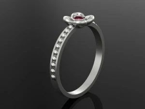 ring with gem 3D Print Model
