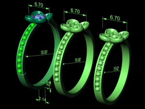 ring with gem 3D Print Model