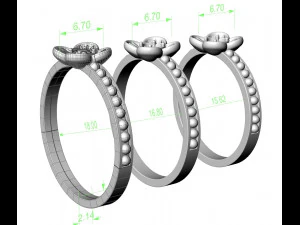 ring with gem 3D Print Model