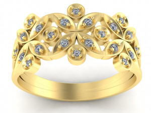 ring with gems 3D 프린트 모델