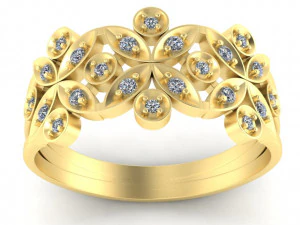 кільце з дорогоцінними каменями 3D Принт Модель