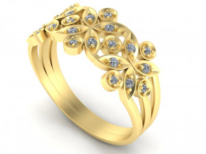 ring with gems 3D Принт Модель