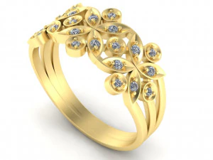 ring with gems 3D Print Model