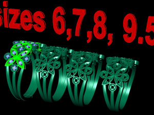 ring with gems 3D Принт Модель