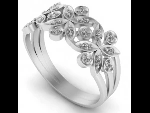 ring with gems 3D Print Model