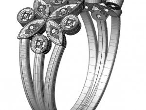 ring with gems 3D Print Model