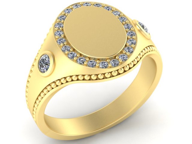 ring with gems 3D प्रिंट मॉडल .c4d .max .obj .3ds .fbx .stl .blend 