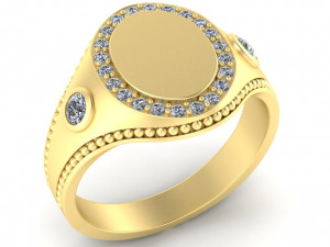 ring with gems 3D 프린트 모델