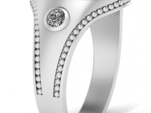 ring with gems 3D प्रिंट मॉडल