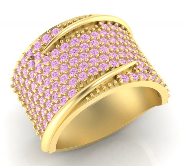 ring with gems Model do druku 3D .c4d .max .obj .3ds .fbx .stl .blend 