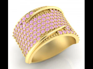 кільце з дорогоцінними каменями 3D Принт Модель