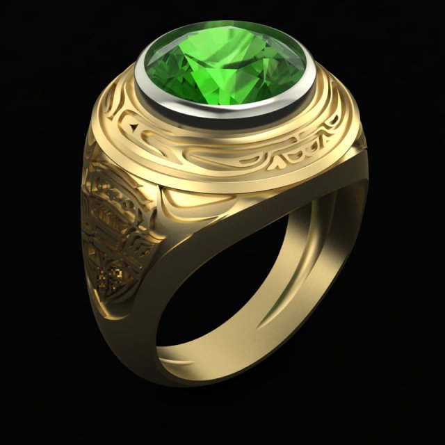 mens signet ring with ethnic pattern 3D 프린트 모델 .c4d .max .obj .3ds .fbx .stl .blend 