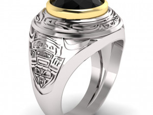 mens signet ring with ethnic pattern 3D 프린트 모델