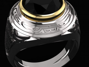 mens signet ring with ethnic pattern 3D 프린트 모델