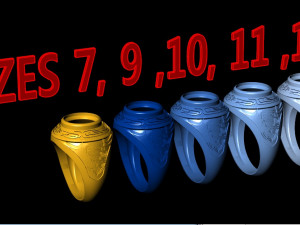 mens signet ring with ethnic pattern 3D 프린트 모델