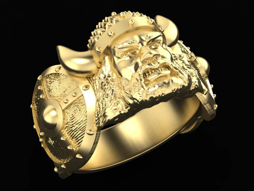 mens signet ring viking 3D Print Model .c4d .max .obj .3ds .fbx .stl .blend 