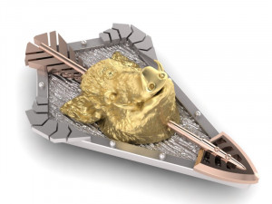 wild boar head trophy pendant 3D Print Model